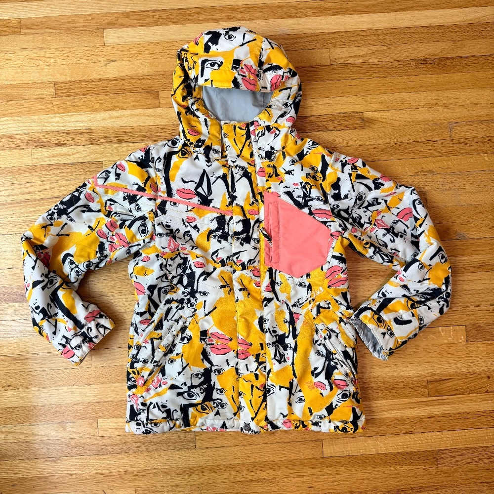 🔥Y2K Volcom Statement Print Hooded Jacket / Snow Jacket 🔥